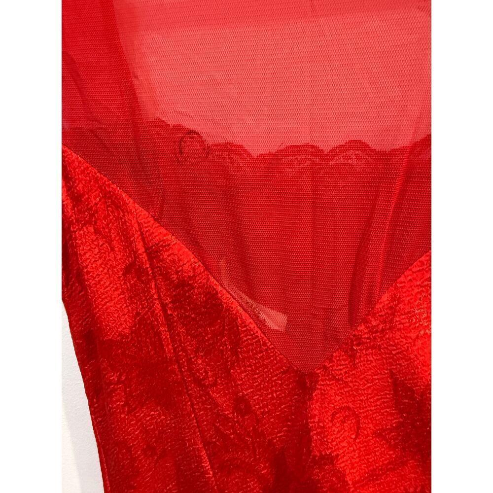 Vintage Red Victorias Secret Lace Long Dress Slip - Picture 2 of 7
